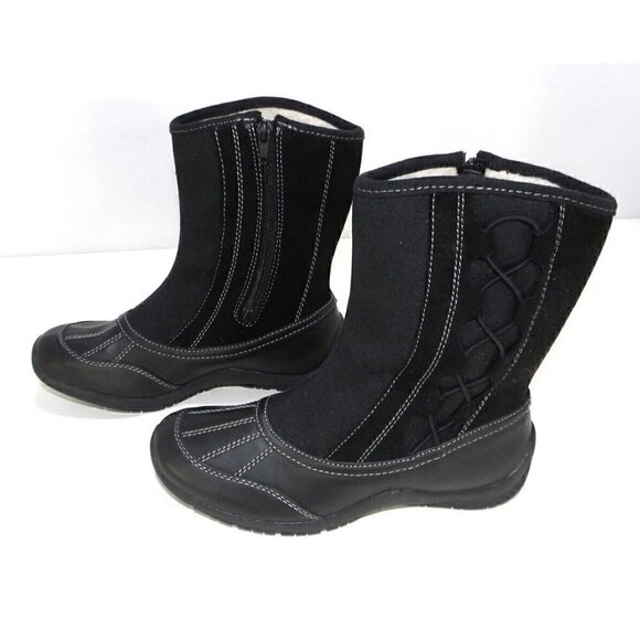 CROFT & BARROW woman's winter black zip up ankle boots 7M man made materials NEW - Picture 6 of 9